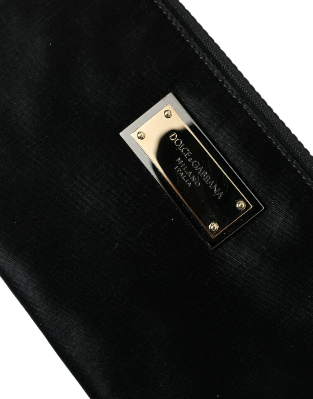 Dolce & Gabbana Black Nylon Logo Plaque Keyring Pouch Clutch Bags by Dolce & Gabbana