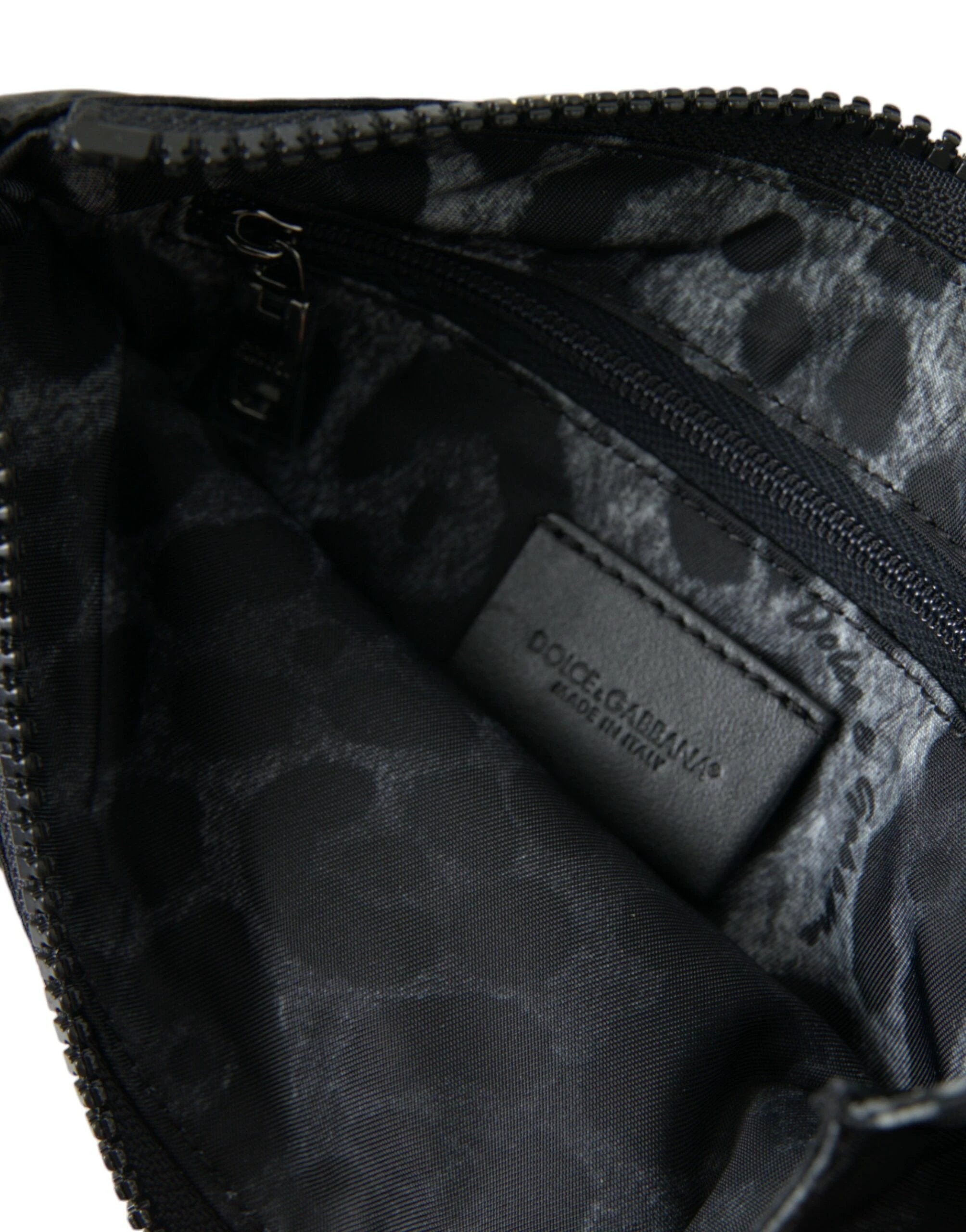Dolce & Gabbana Black Nylon Logo Plaque Keyring Pouch Clutch Bags by Dolce & Gabbana
