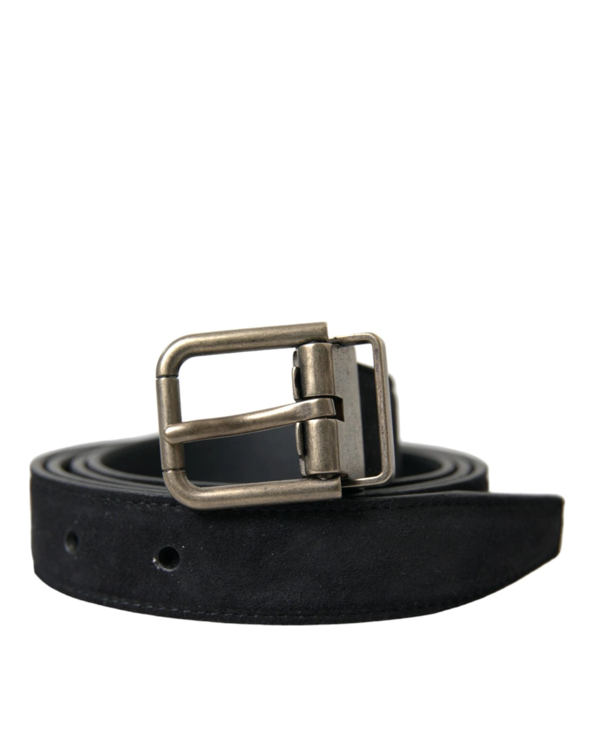 Dolce & Gabbana Black Goat Leather Antique Metal Buckle Belt by Dolce & Gabbana