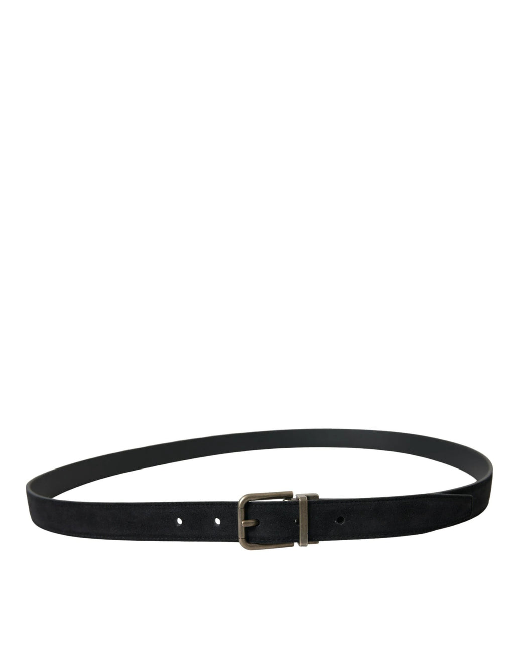 Dolce & Gabbana Black Goat Leather Antique Metal Buckle Belt by Dolce & Gabbana