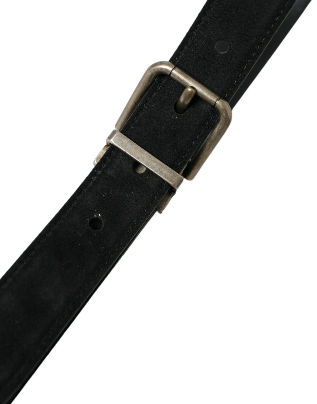 Dolce & Gabbana Black Goat Leather Antique Metal Buckle Belt by Dolce & Gabbana