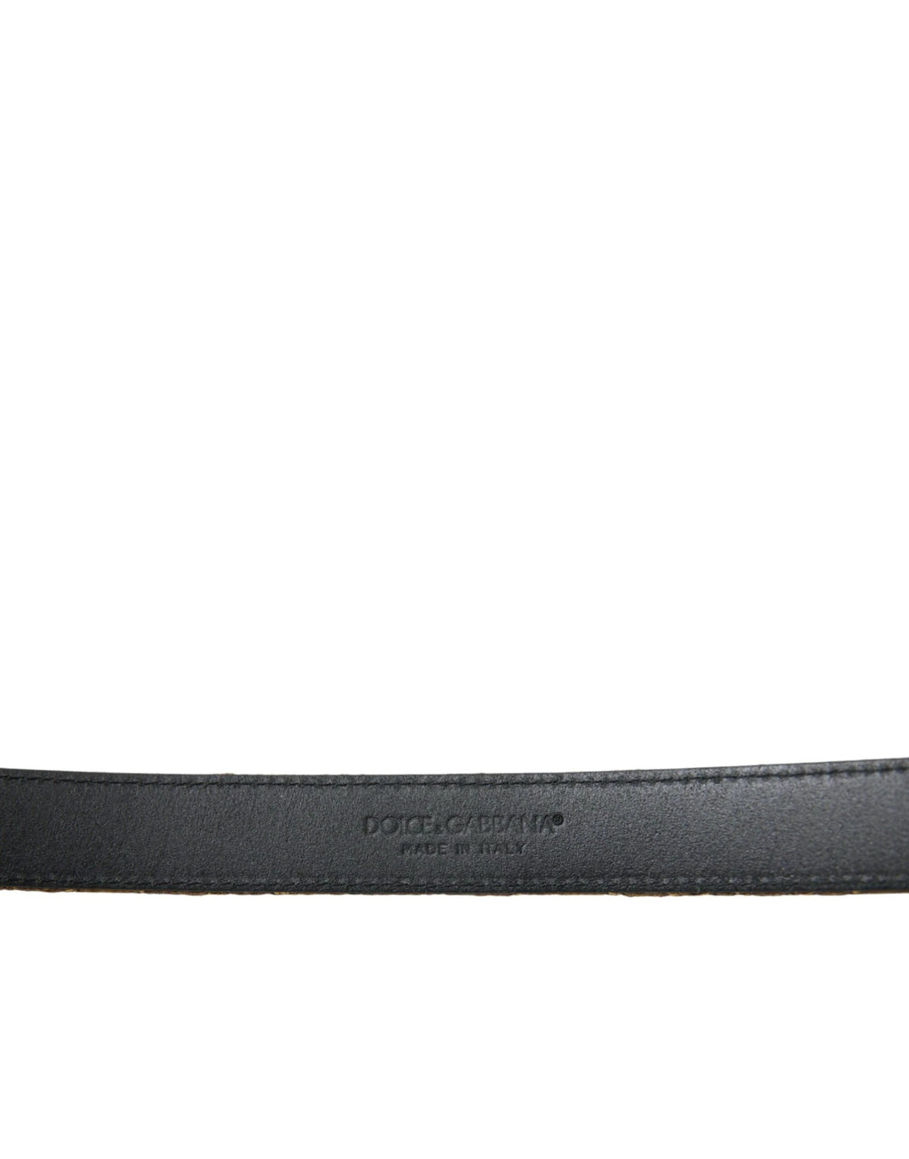 Dolce & Gabbana Gold Leather Jacquard Silver Metal Buckle Belt by Dolce & Gabbana