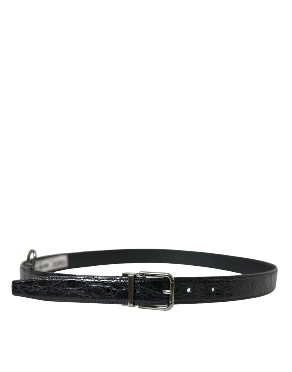Dolce & Gabbana Black Leather Silver Metal Buckle Belt by Dolce & Gabbana