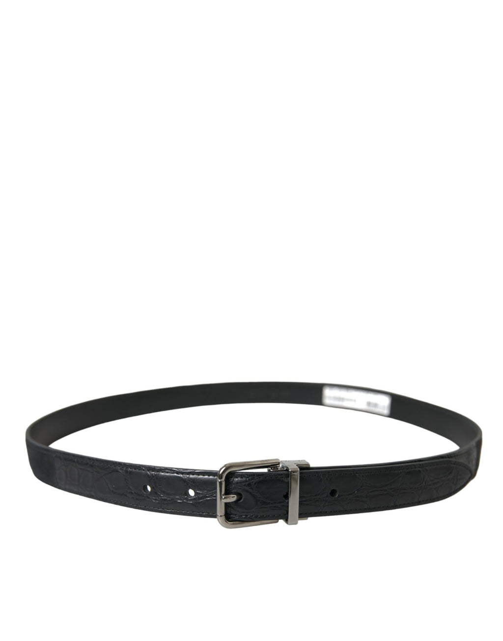 Dolce & Gabbana Black Leather Silver Metal Buckle Belt by Dolce & Gabbana