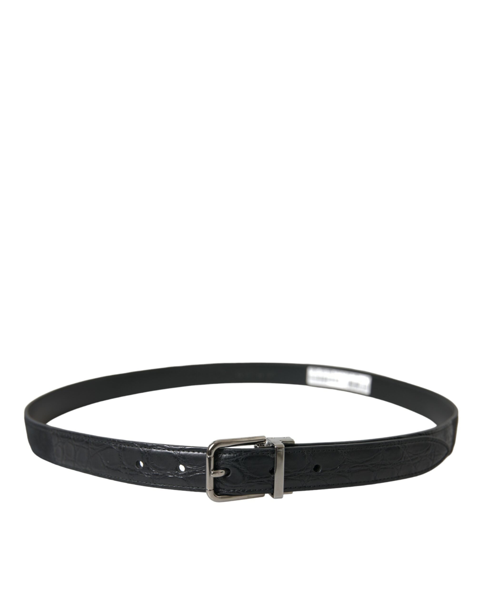 Dolce & Gabbana Black Leather Silver Metal Buckle Belt by Dolce & Gabbana