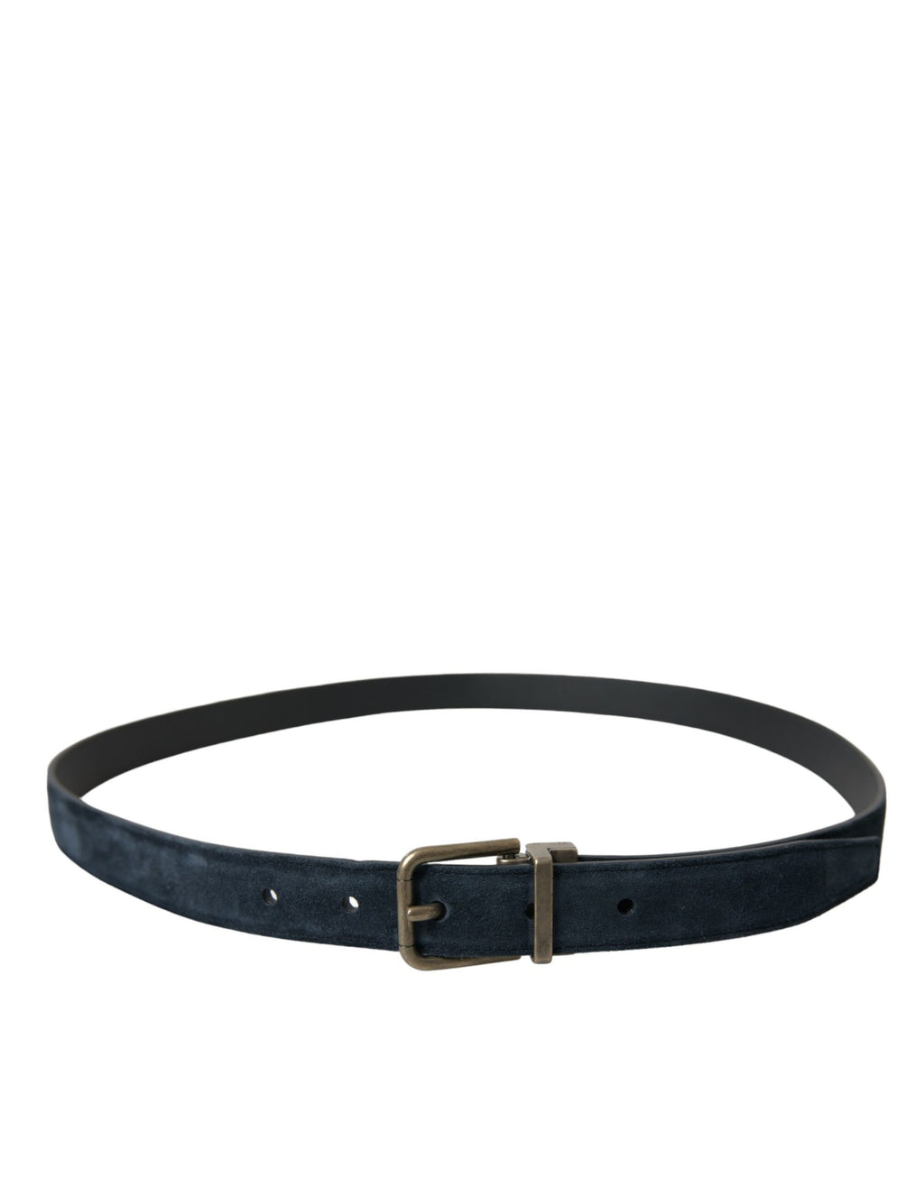 Dolce & Gabbana Blue Suede Leather Gold Metal Buckle Belt by Dolce & Gabbana