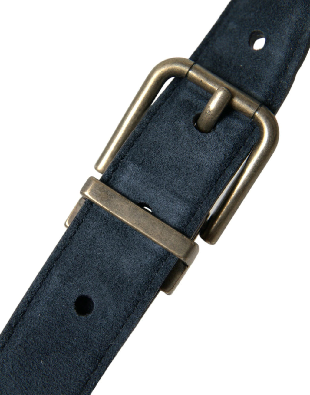 Dolce & Gabbana Blue Suede Leather Gold Metal Buckle Belt by Dolce & Gabbana