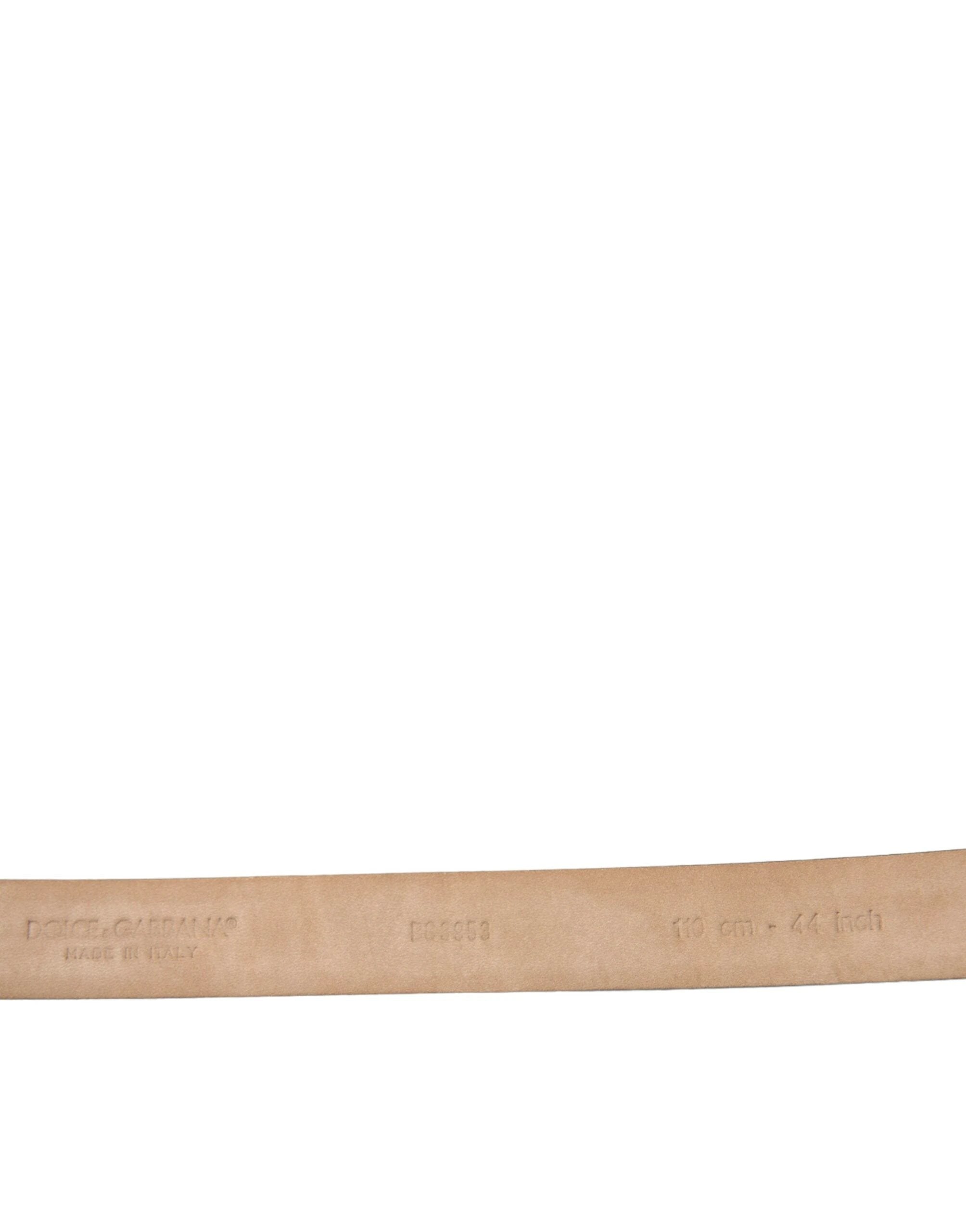 Dolce & Gabbana Dark Brown Leather Silver Metal Buckle Belt by Dolce & Gabbana