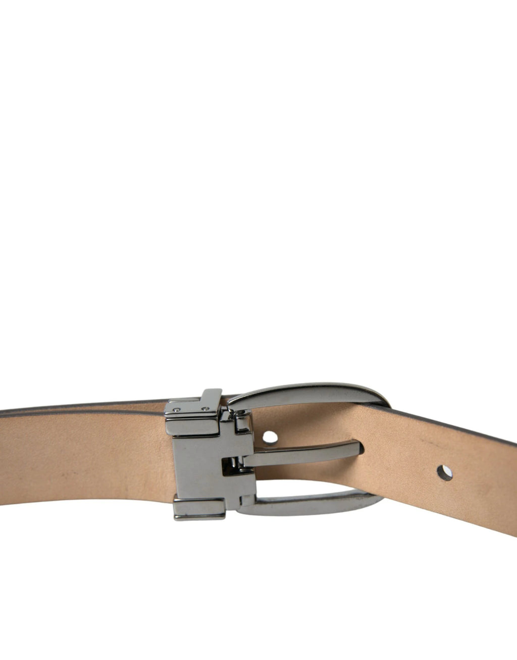 Dolce & Gabbana Dark Brown Leather Silver Metal Buckle Belt by Dolce & Gabbana