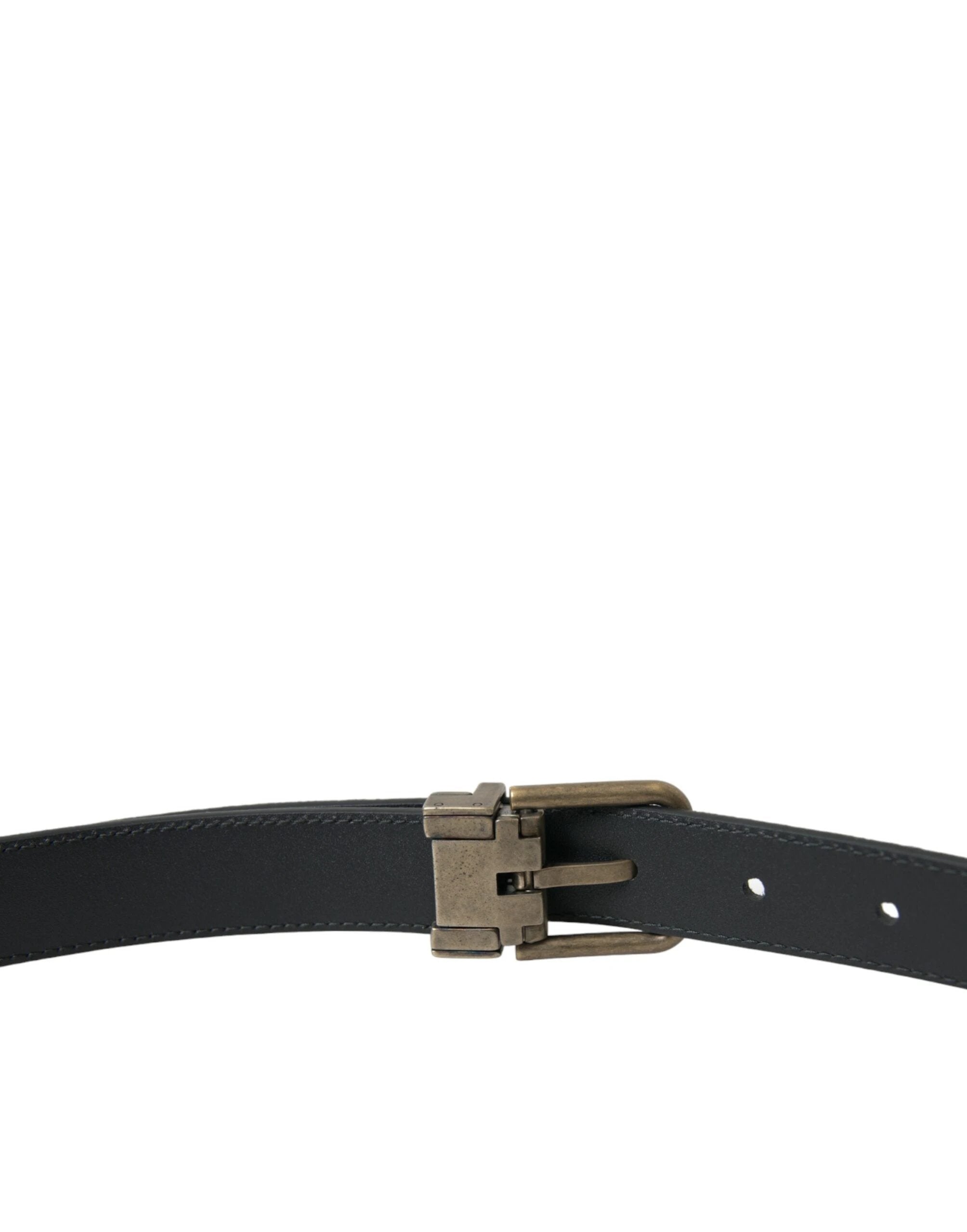 Dolce & Gabbana Black Suede Leather Gold Metal Buckle Belt by Dolce & Gabbana