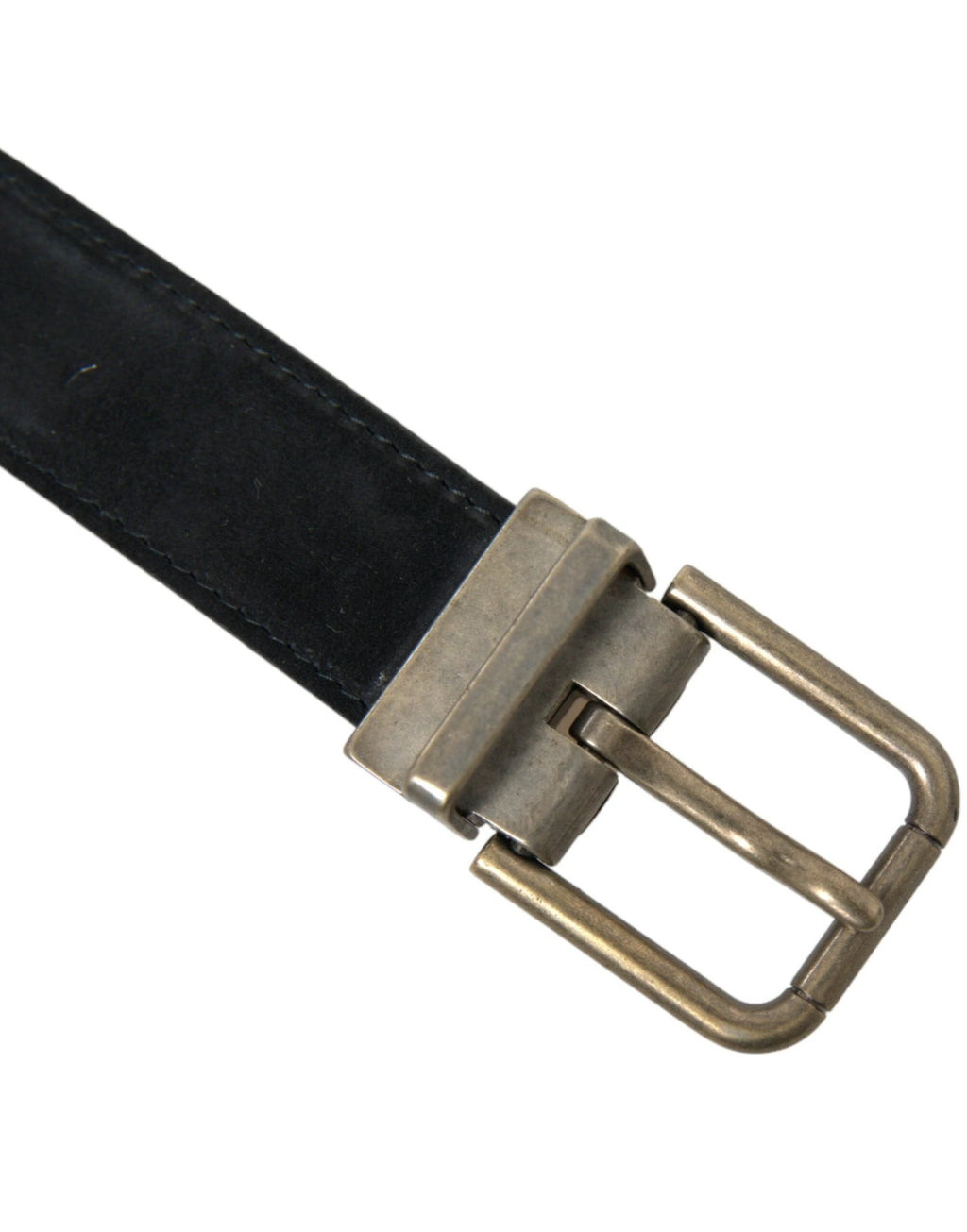 Dolce & Gabbana Black Suede Leather Gold Metal Buckle Belt by Dolce & Gabbana