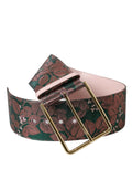 Dolce & Gabbana Multicolor Floral Jacquard Lurex Gold Buckle Belt by Dolce & Gabbana