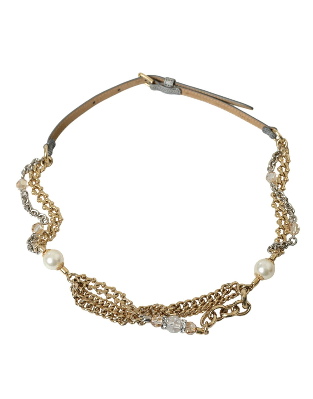 Dolce & Gabbana Blue Braided Gold Brass Chain Waist Belt by Dolce & Gabbana