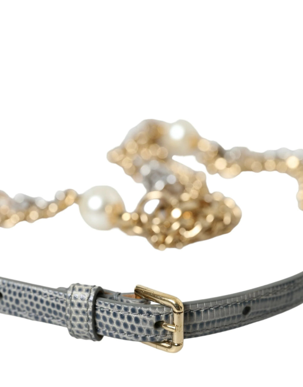 Dolce & Gabbana Blue Braided Gold Brass Chain Waist Belt by Dolce & Gabbana