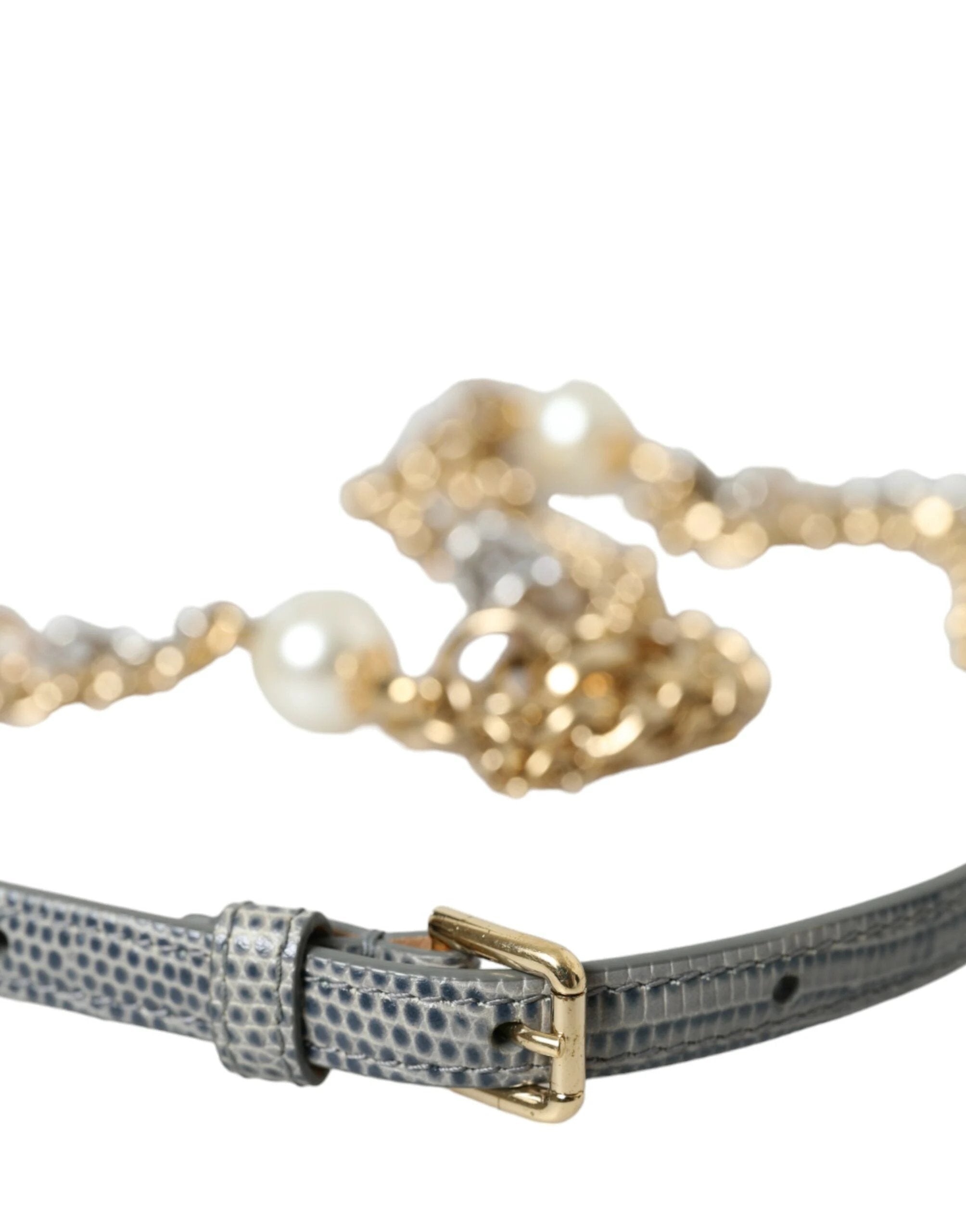 Dolce & Gabbana Blue Braided Gold Brass Chain Waist Belt by Dolce & Gabbana