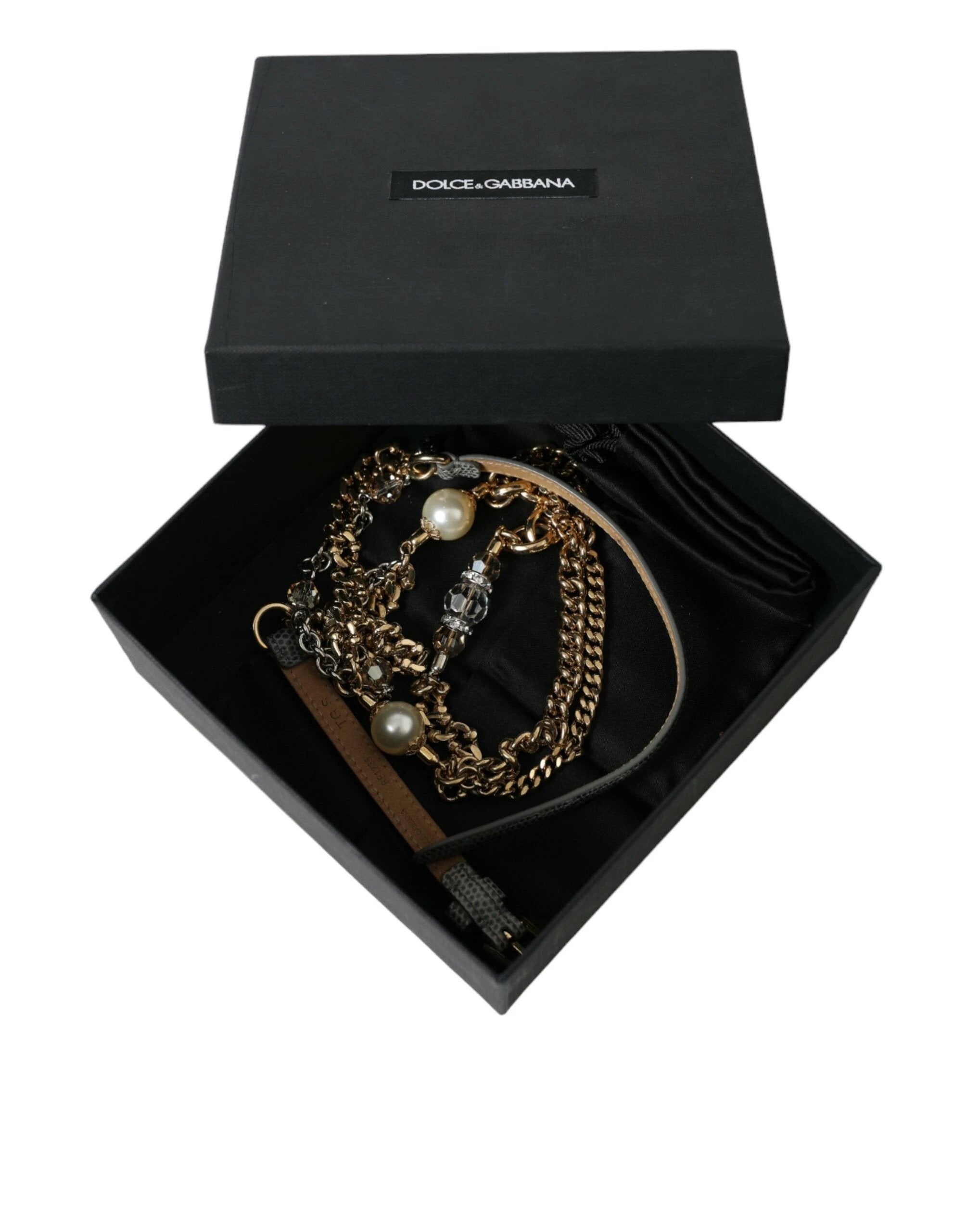 Dolce & Gabbana Blue Braided Gold Brass Chain Waist Belt by Dolce & Gabbana
