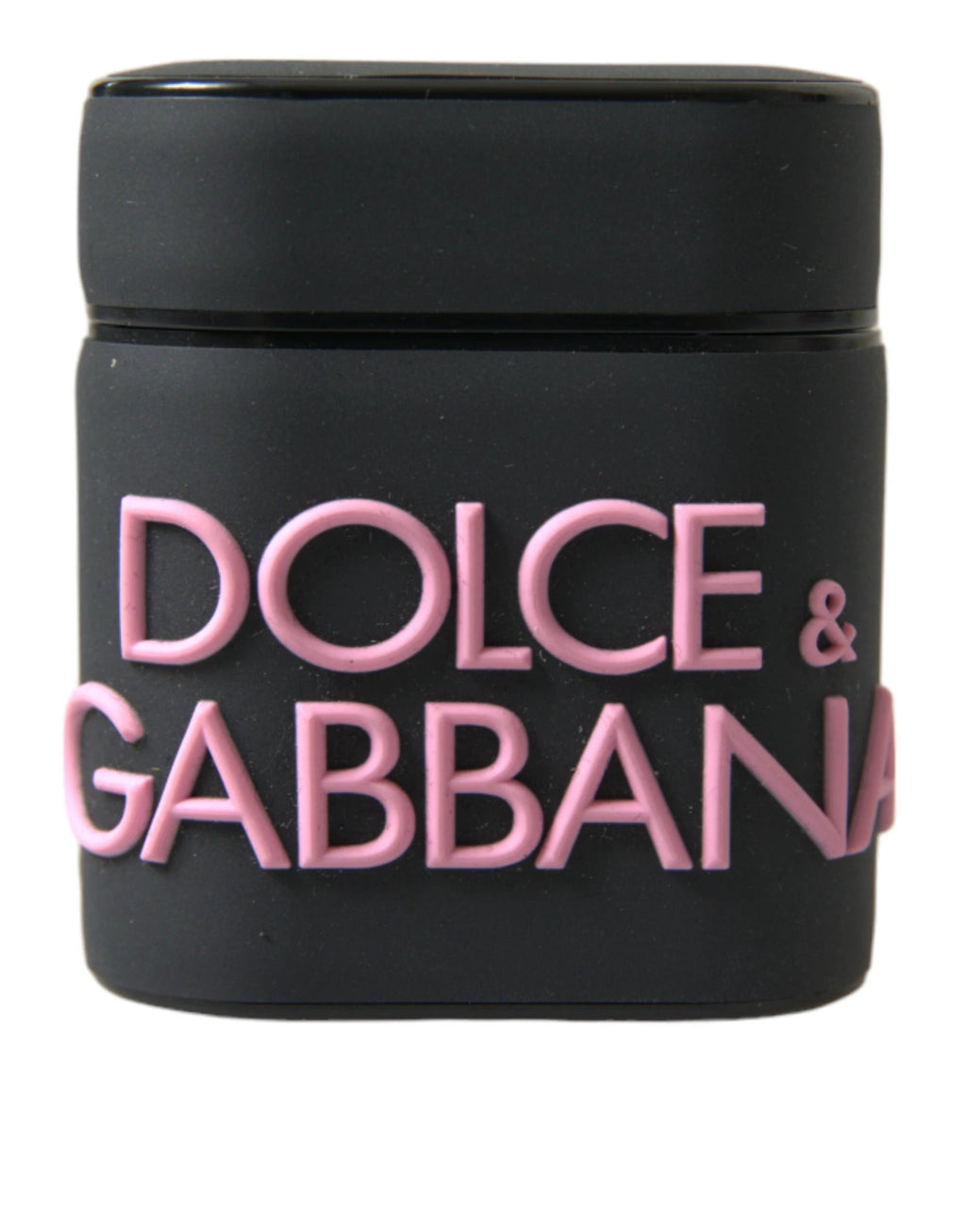 Dolce & Gabbana Black Pink Silicone Embossed Logo Airpods Case by Dolce & Gabbana