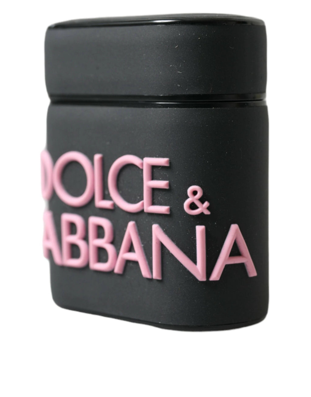 Dolce & Gabbana Black Pink Silicone Embossed Logo Airpods Case by Dolce & Gabbana