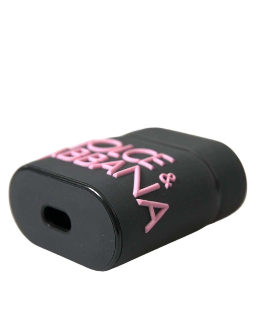 Dolce & Gabbana Black Pink Silicone Embossed Logo Airpods Case by Dolce & Gabbana