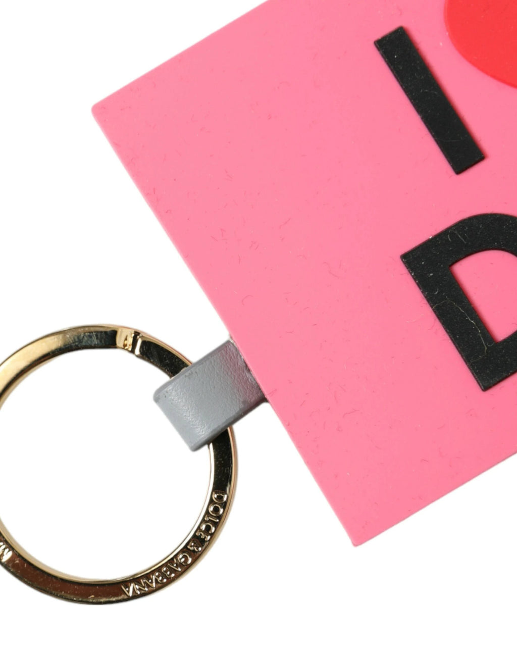 Dolce & Gabbana Pink Silicone DG Logo Gold Brass Keychain by Dolce & Gabbana