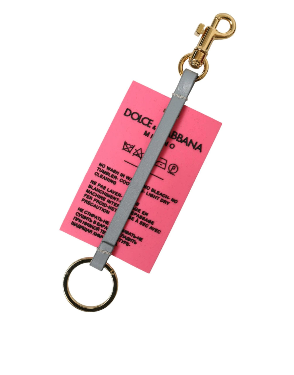 Dolce & Gabbana Pink Silicone DG Logo Gold Brass Keychain by Dolce & Gabbana