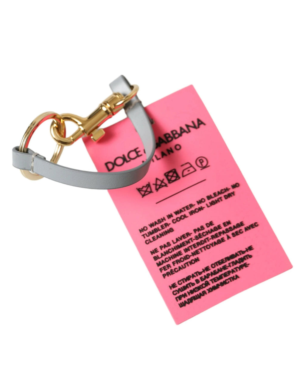 Dolce & Gabbana Pink Silicone DG Logo Gold Brass Keychain by Dolce & Gabbana