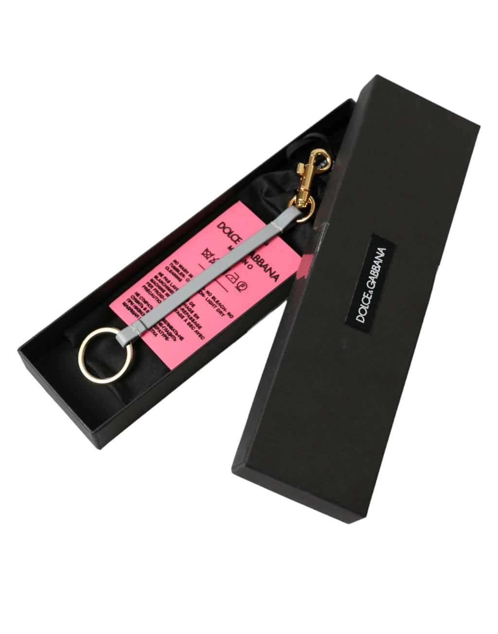 Dolce & Gabbana Pink Silicone DG Logo Gold Brass Keychain by Dolce & Gabbana