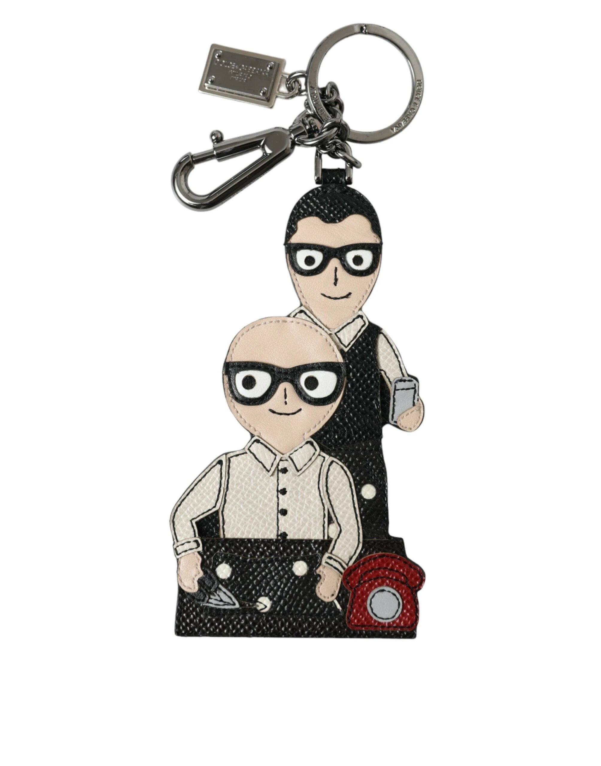 Dolce & Gabbana Leather Dominico Stefano #DGFAMILY Logo Badge Keychain by Dolce & Gabbana