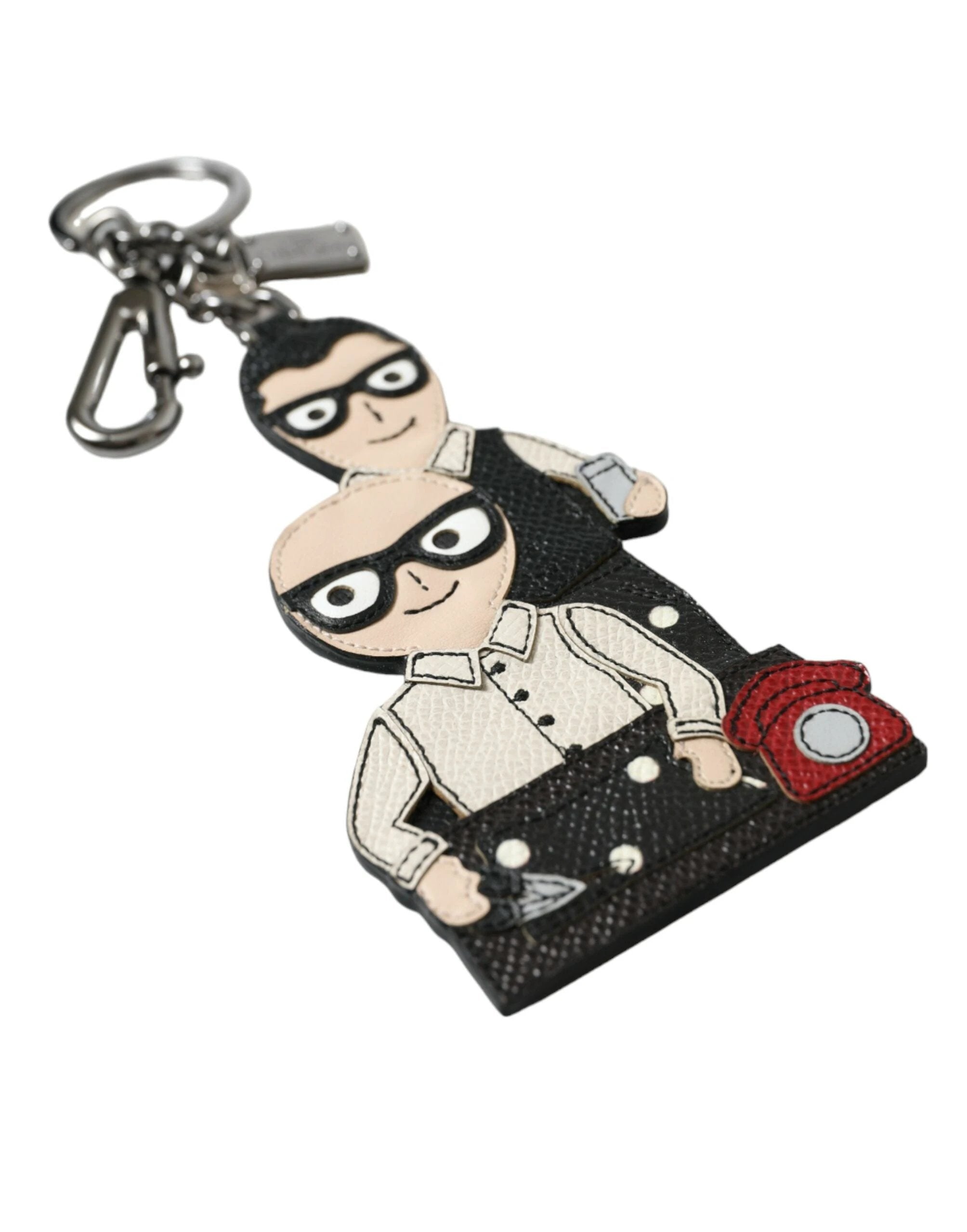 Dolce & Gabbana Leather Dominico Stefano #DGFAMILY Logo Badge Keychain by Dolce & Gabbana