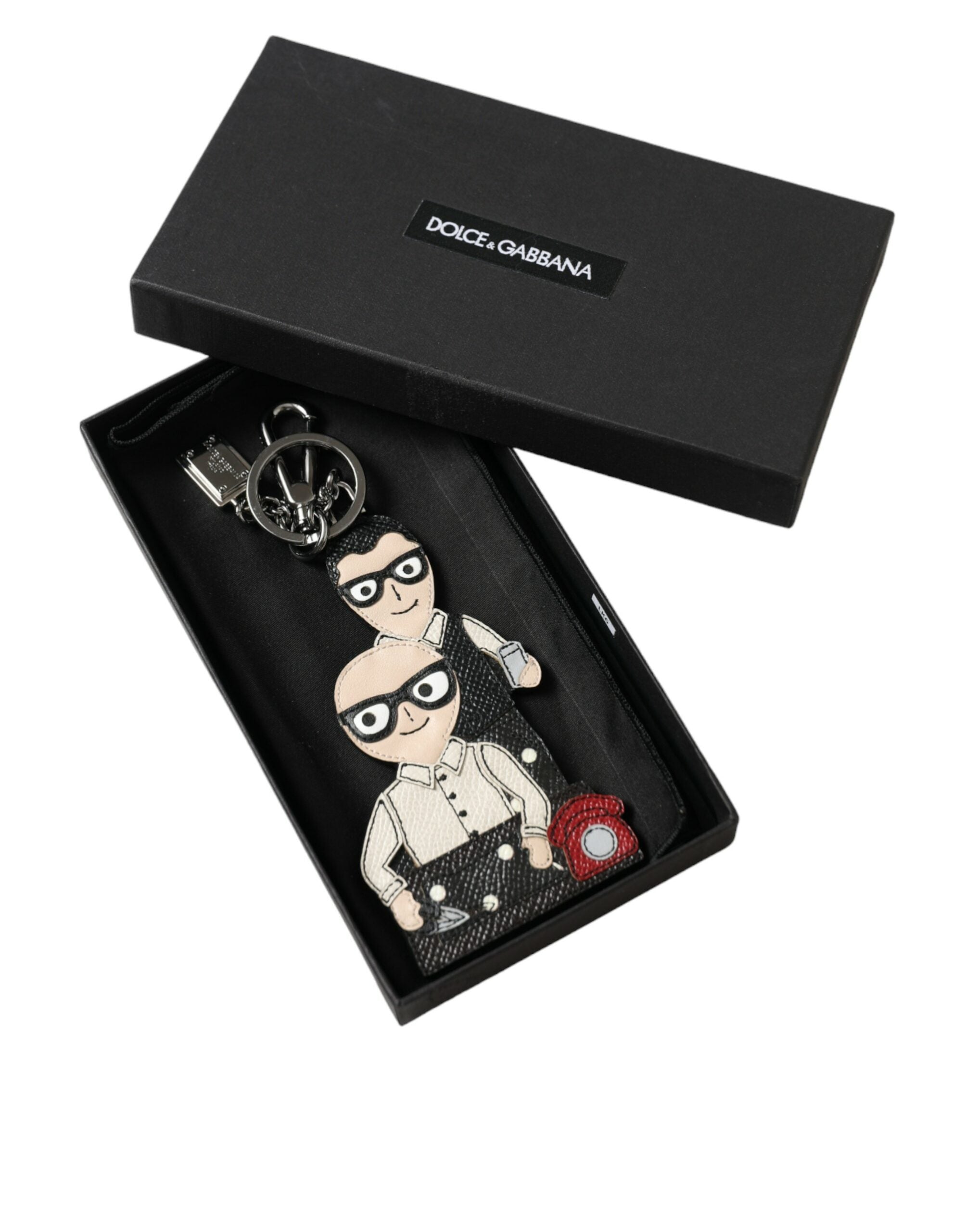 Dolce & Gabbana Leather Dominico Stefano #DGFAMILY Logo Badge Keychain by Dolce & Gabbana