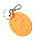 Dolce & Gabbana Orange Rubber DG Logo Silver Brass Metal Keyring Keychain by Dolce & Gabbana