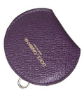 Dolce & Gabbana Purple Calfskin Leather Round Logo Hand Mirror Holder by Dolce & Gabbana