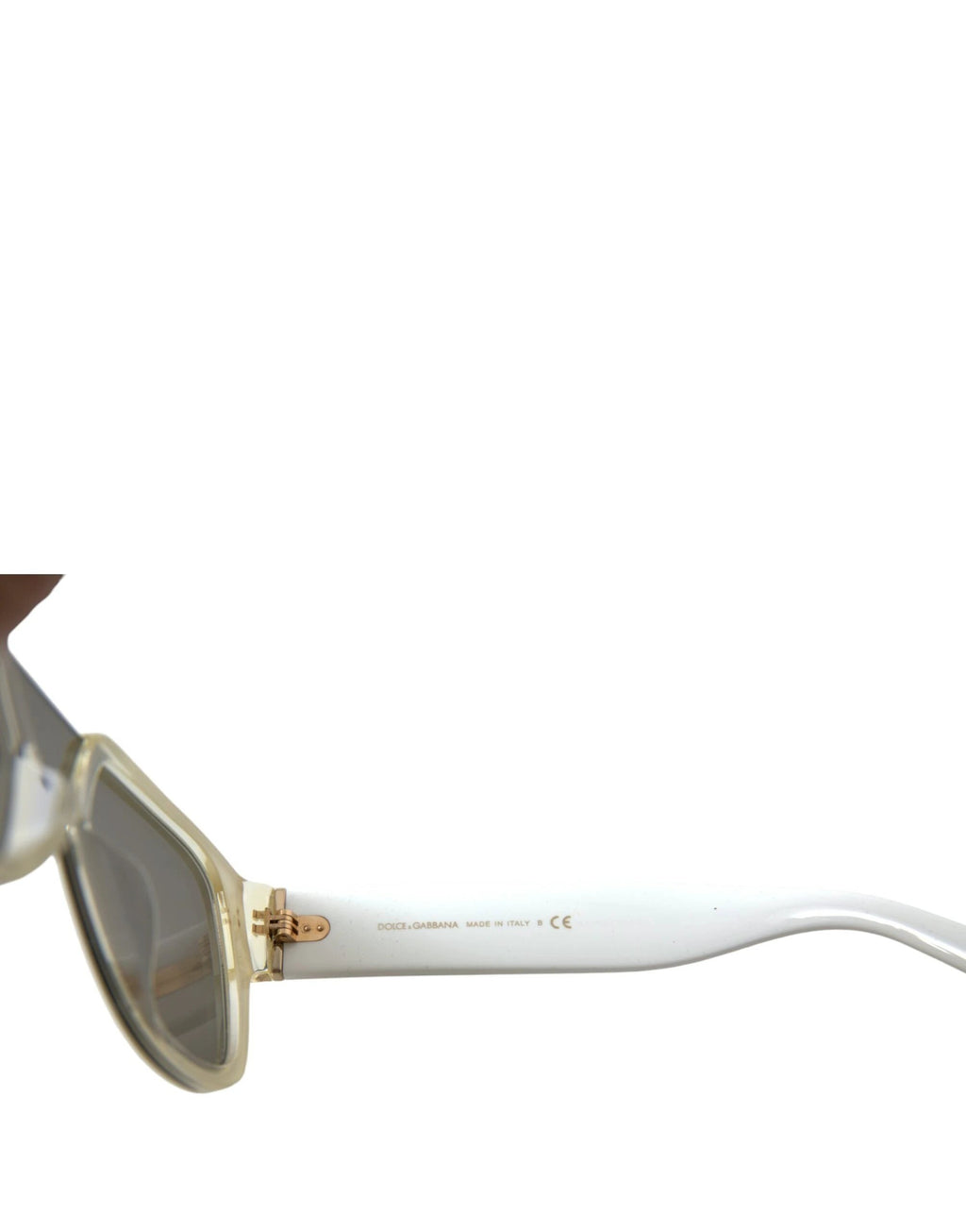 Dolce & Gabbana White Acetate Mirror Lenses DG4356 Sunglasses by Dolce & Gabbana