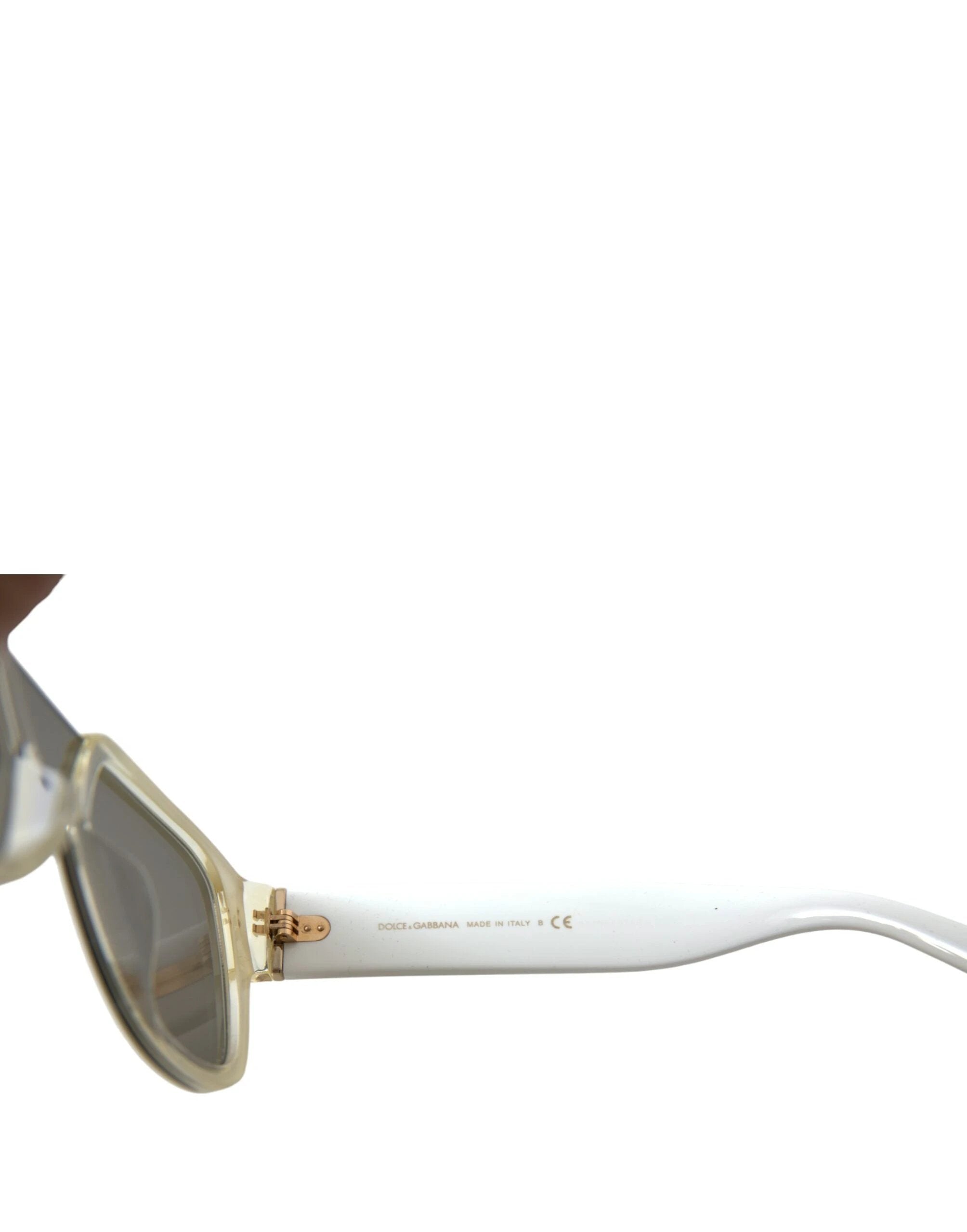 Dolce & Gabbana White Acetate Mirror Lenses DG4356 Sunglasses by Dolce & Gabbana
