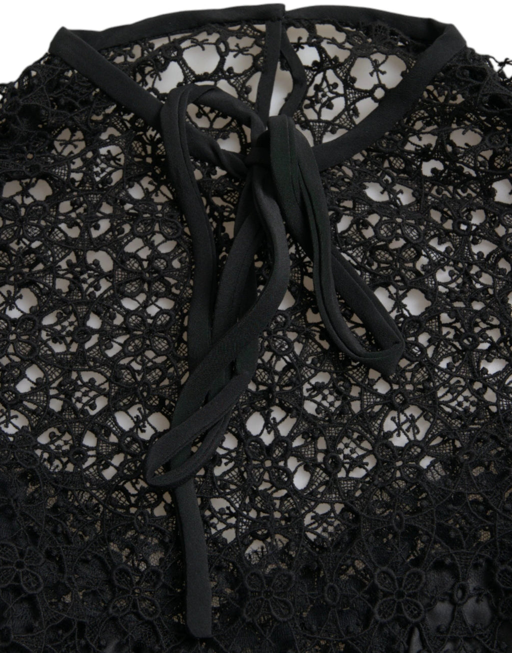 Dolce & Gabbana Black Floral Lace Short Sleeves Blouse Top by Dolce & Gabbana