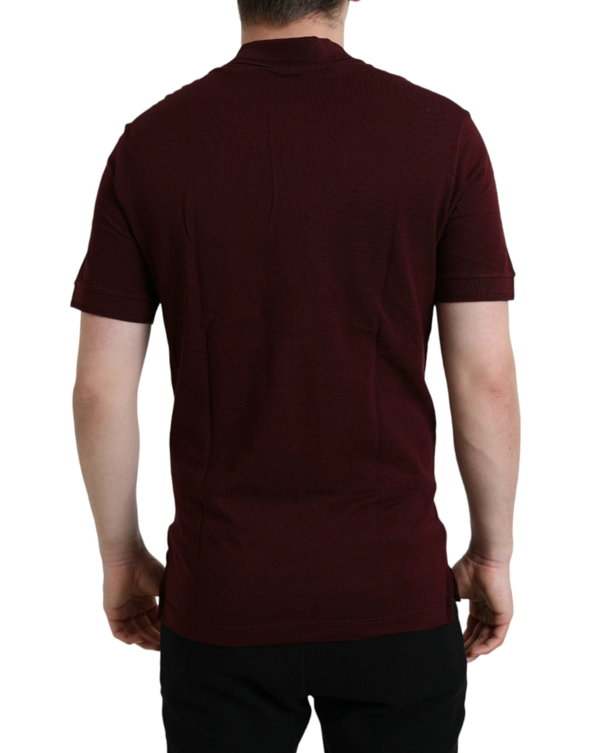 Dolce & Gabbana Maroon Collared Short Sleeves Polo T-shirt by Dolce & Gabbana