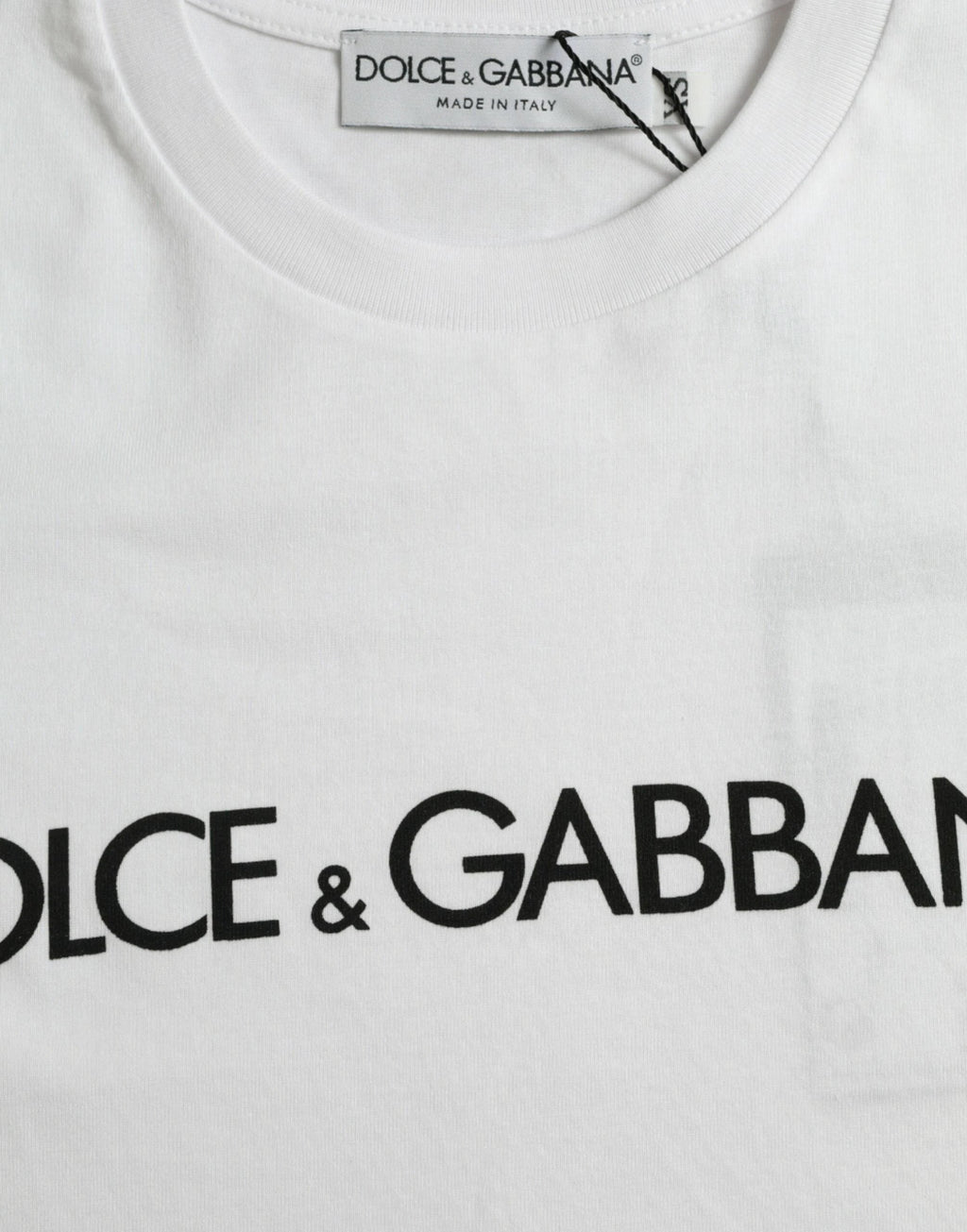 Dolce & Gabbana White Logo Print Cotton Crew Neck T-shirt by Dolce & Gabbana