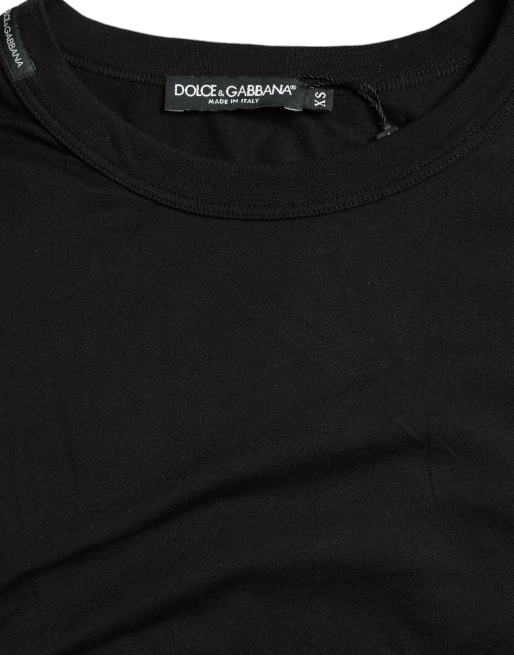 Dolce & Gabbana Black Logo Embossed Crew Neck Short Sleeves T-shirt by Dolce & Gabbana