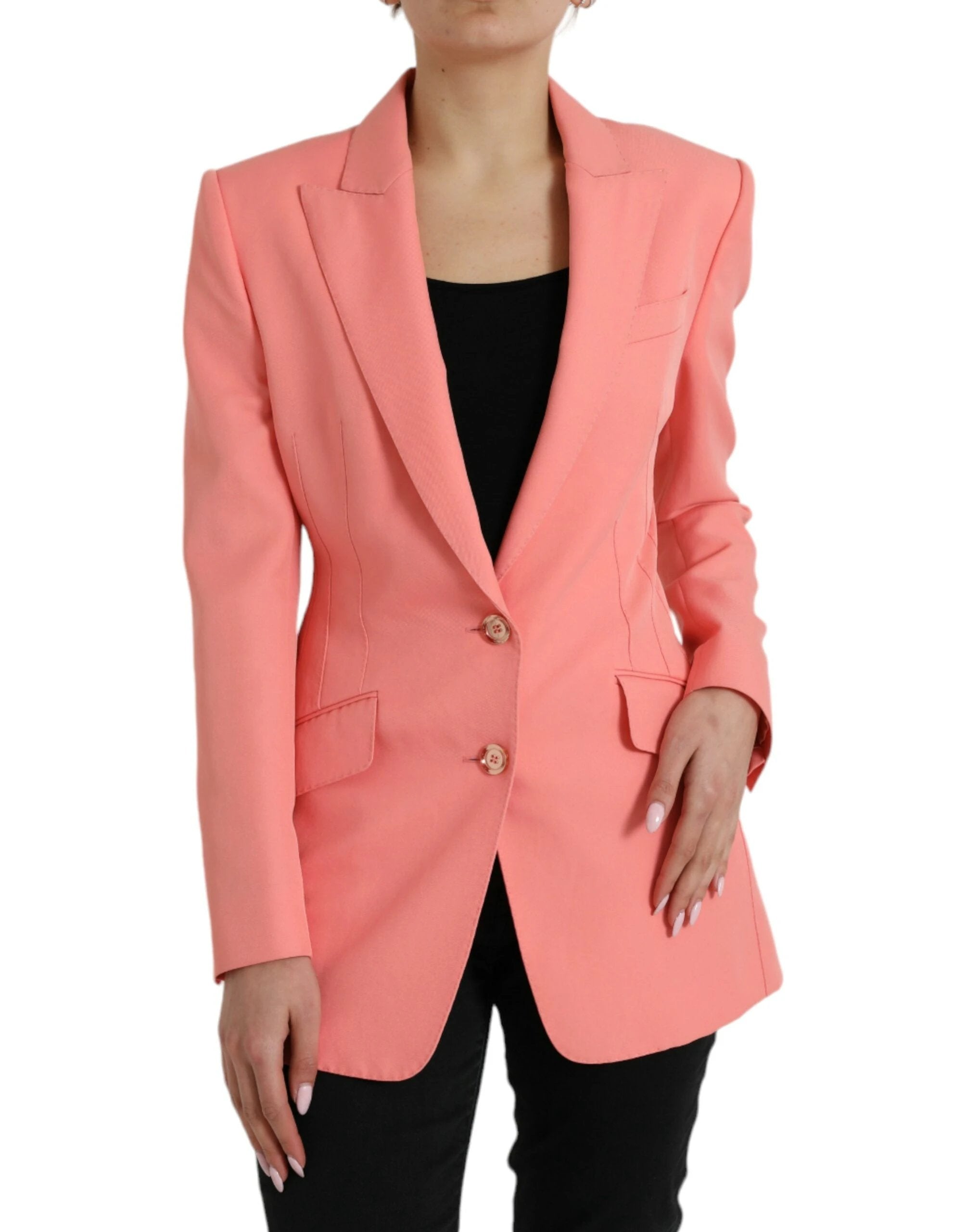 Dolce & Gabbana Pink Polyester Single Breasted Blazer Jacket by Dolce & Gabbana