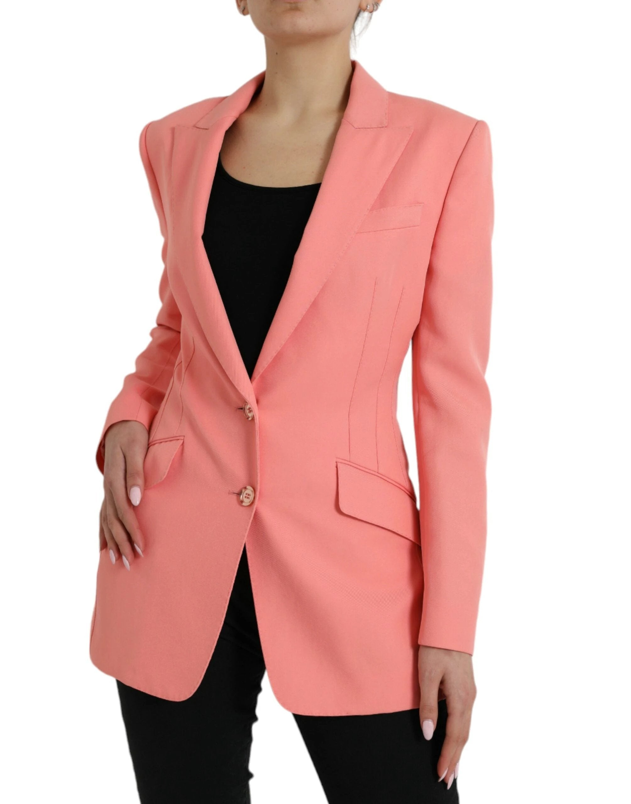 Dolce & Gabbana Pink Polyester Single Breasted Blazer Jacket by Dolce & Gabbana
