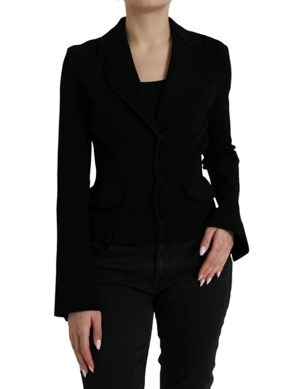 Dolce & Gabbana Black Viscose Single Breasted Blazer Jacket by Dolce & Gabbana