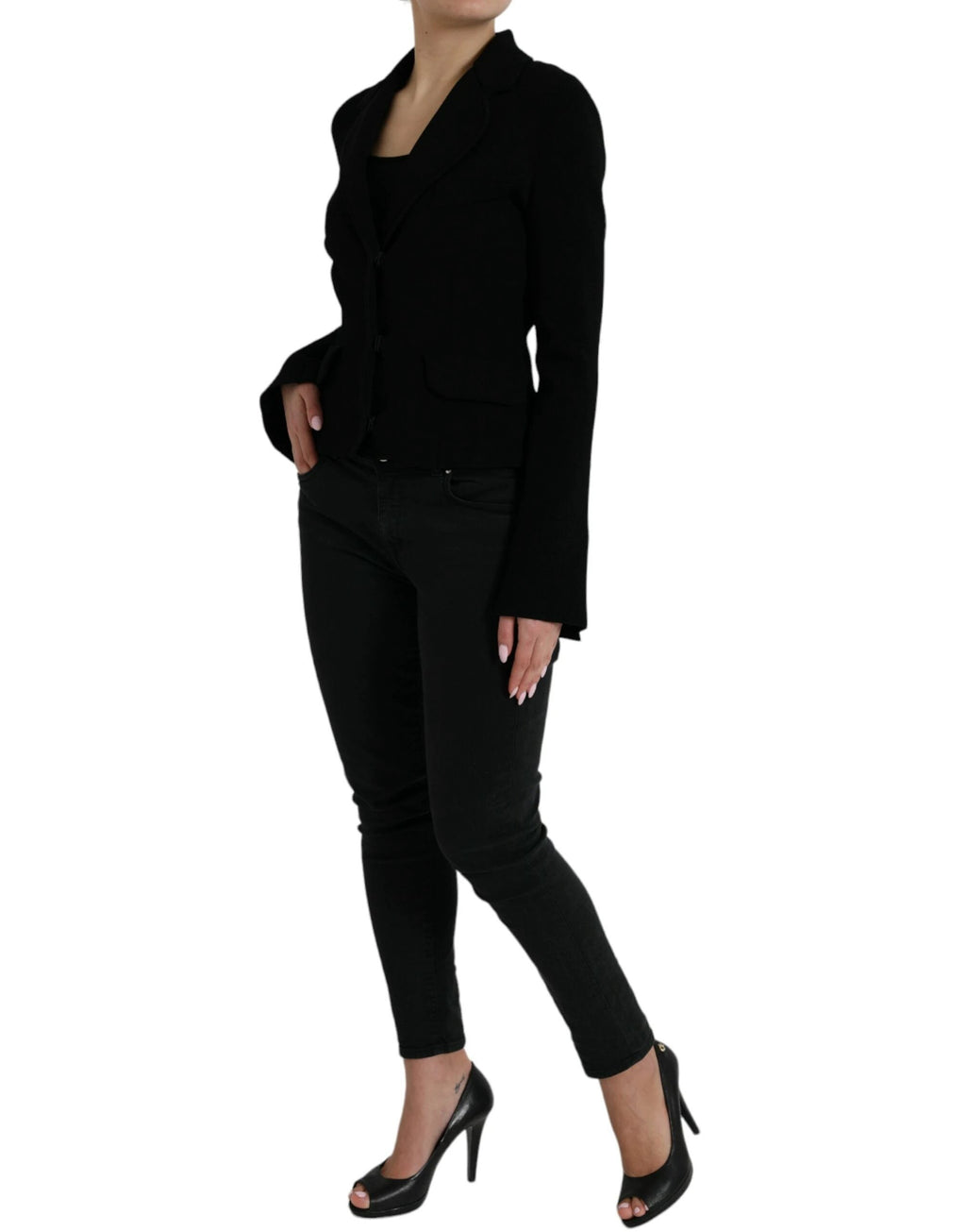 Dolce & Gabbana Black Viscose Single Breasted Blazer Jacket by Dolce & Gabbana