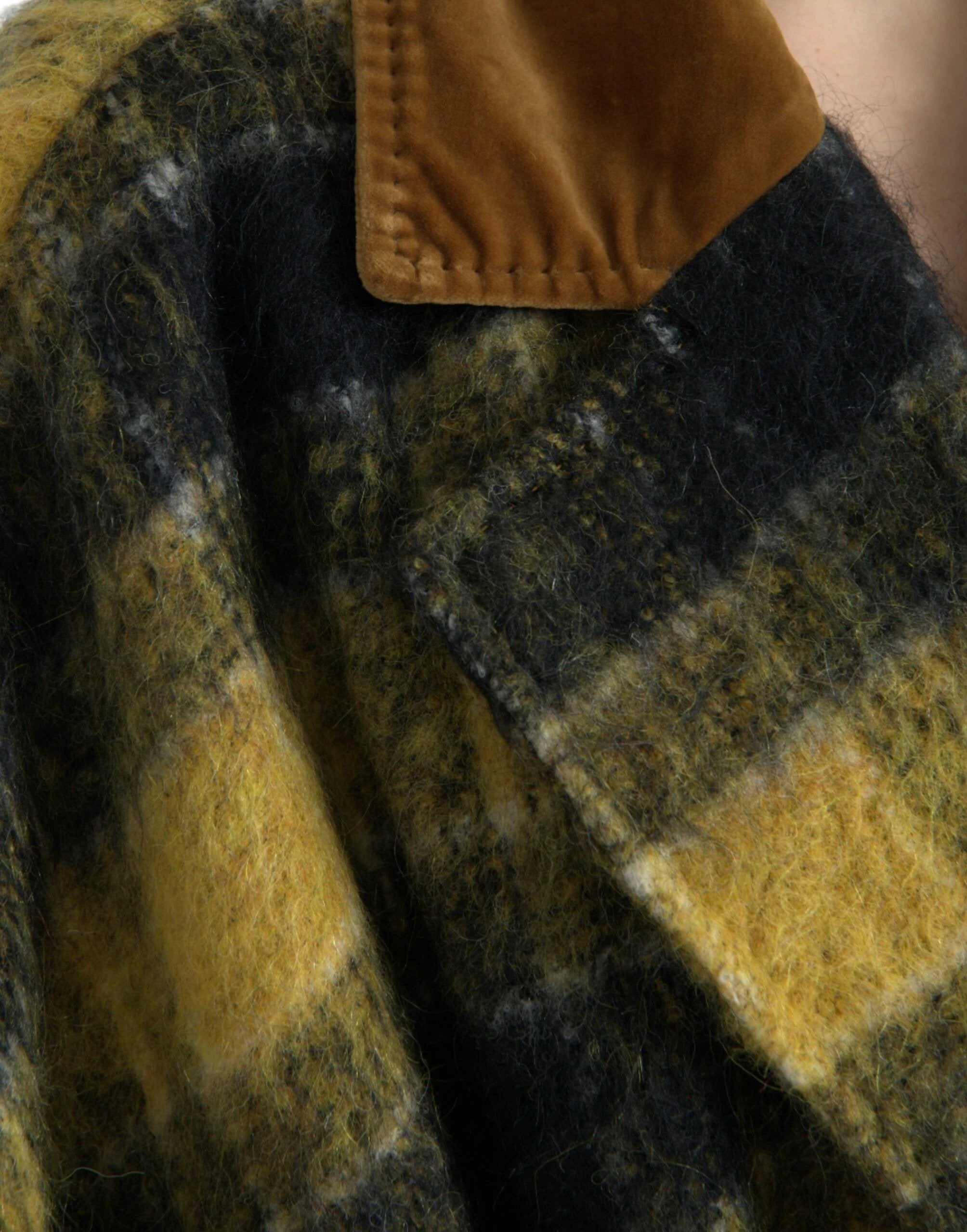 Dolce & Gabbana Yellow Checkered Long Sleeve Coat Jacket by Dolce & Gabbana