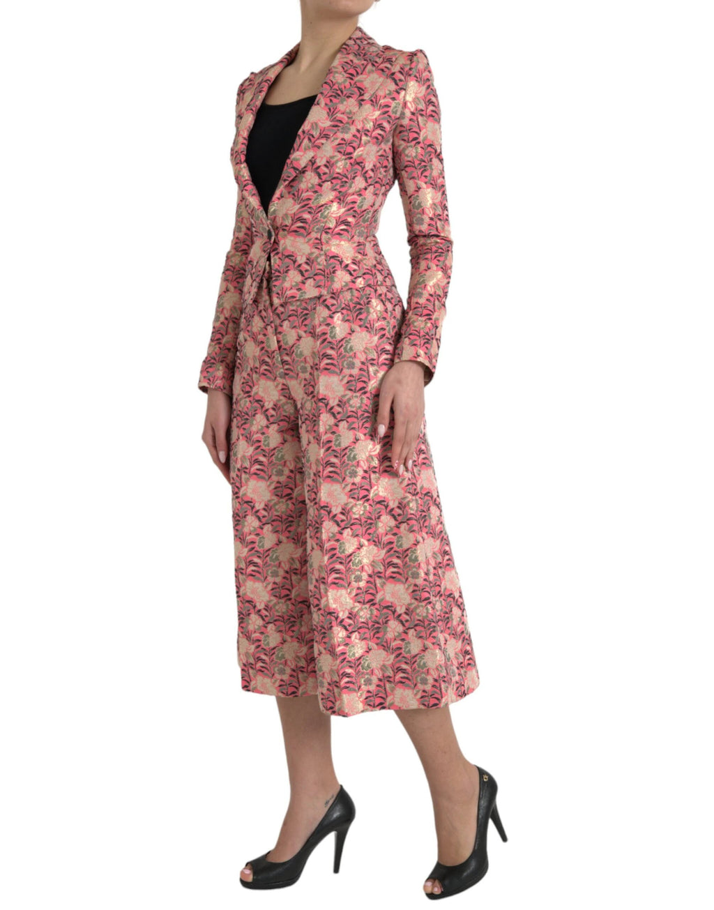 Dolce & Gabbana Pink Floral Jacquard Slim Fit 2 Piece Suit by Dolce & Gabbana