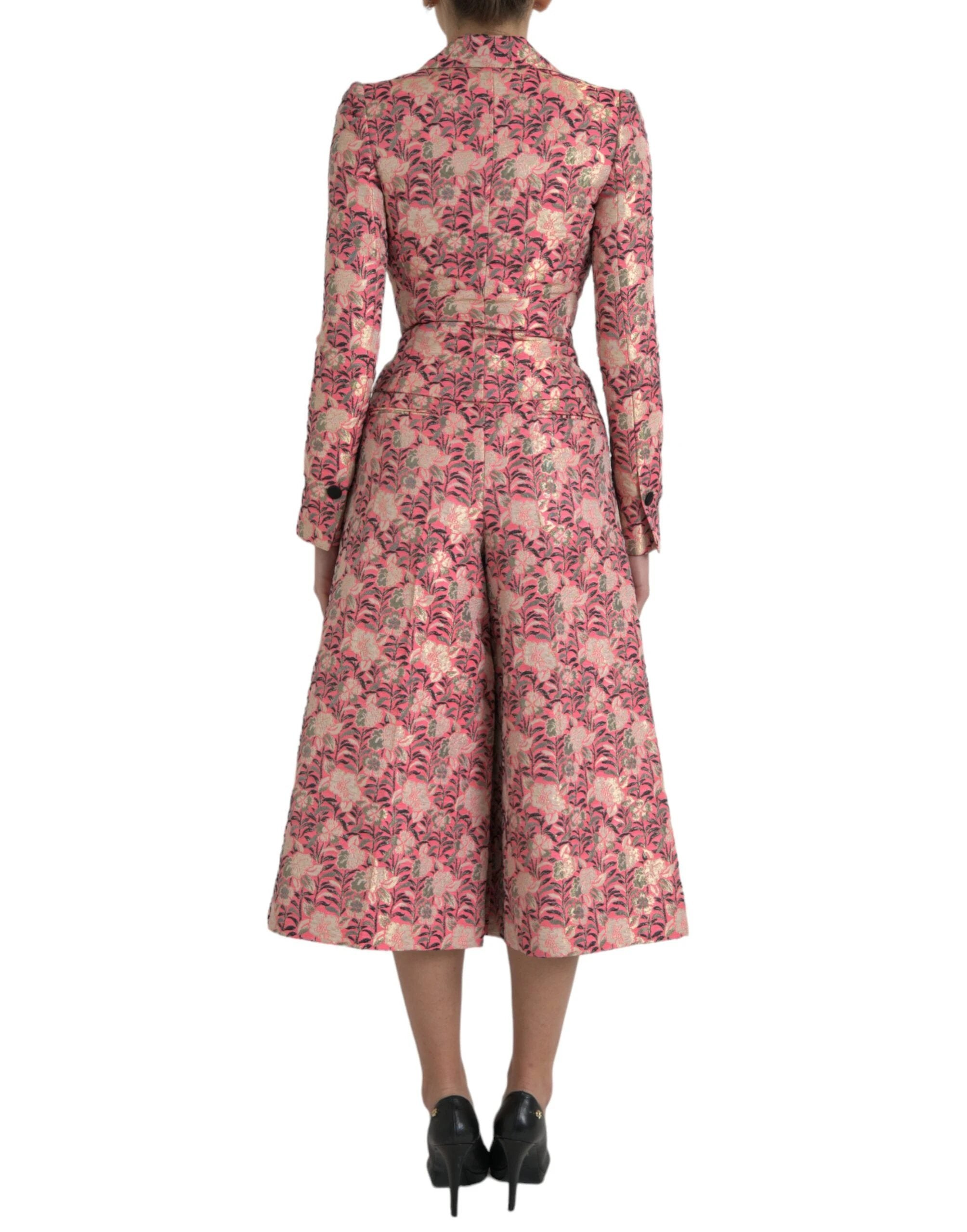 Dolce & Gabbana Pink Floral Jacquard Slim Fit 2 Piece Suit by Dolce & Gabbana