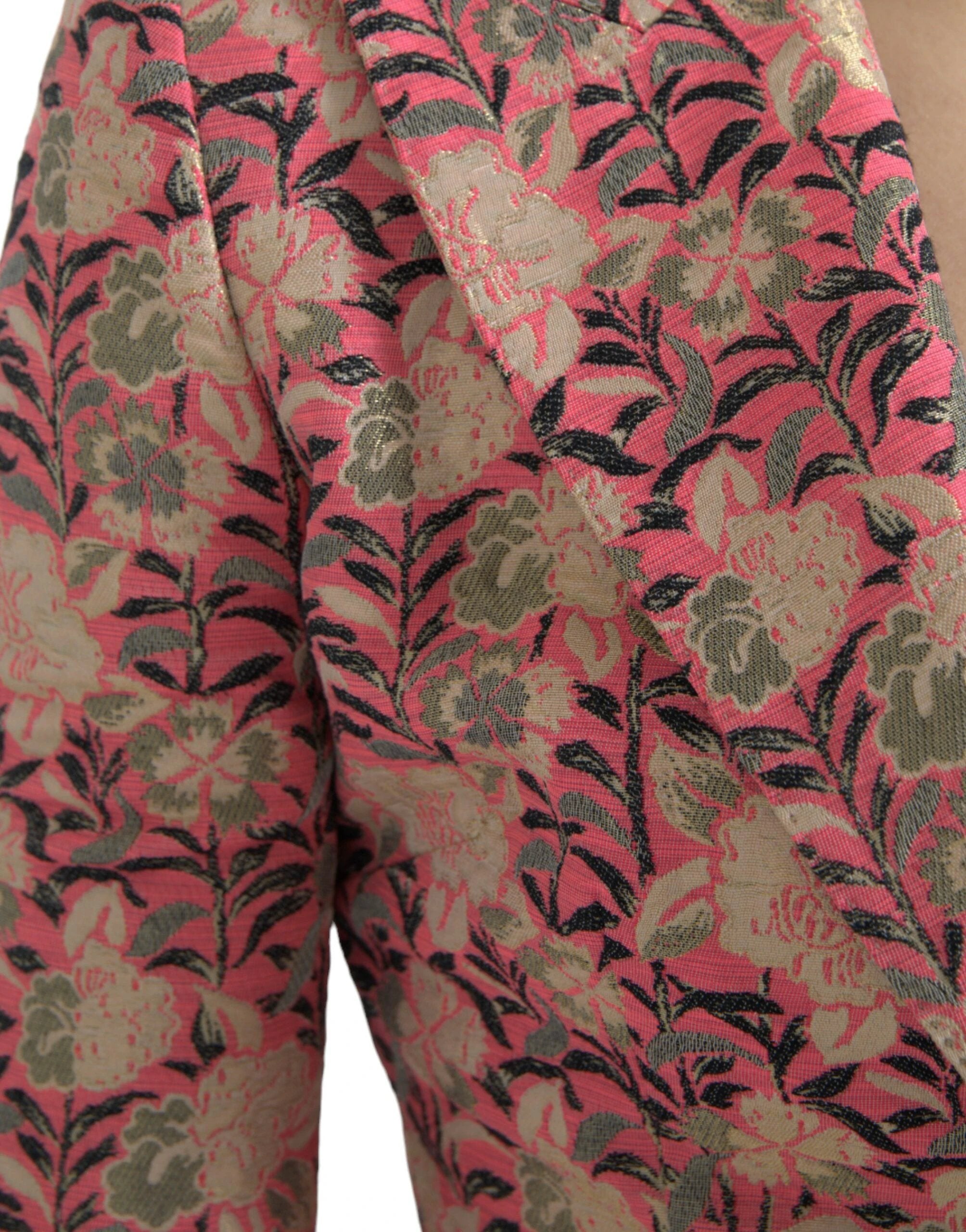 Dolce & Gabbana Pink Floral Jacquard Slim Fit 2 Piece Suit by Dolce & Gabbana