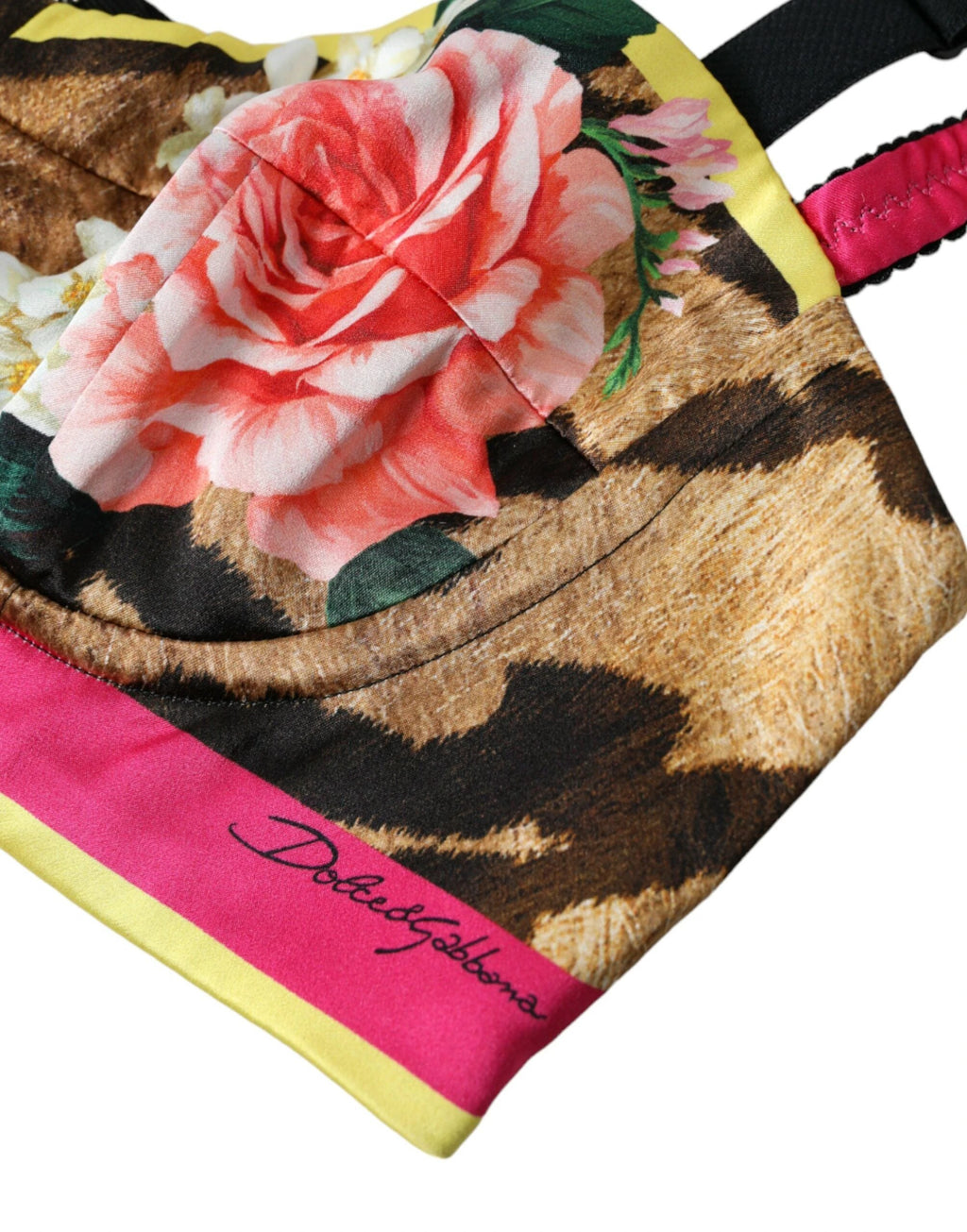 Dolce & Gabbana Multicolor Floral Sleeveless Bustier Crop Top by Dolce & Gabbana