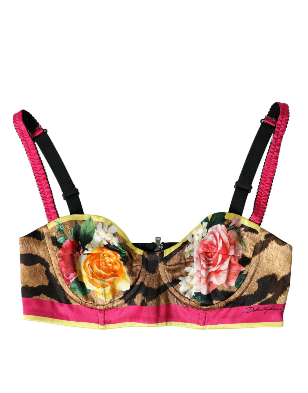 Dolce & Gabbana Multicolor Floral Sleeveless Bustier Crop Top by Dolce & Gabbana