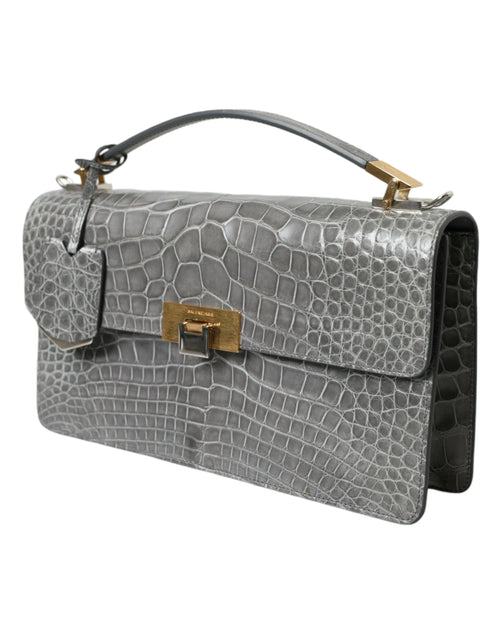 Balenciaga Gray Exotic Leather Medium Shoulder Hand Purse Bag by Balenciaga