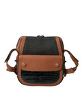 Balenciaga Black Brown Exotic Skin Leather Vertical Crossbody Purse Bag by Balenciaga